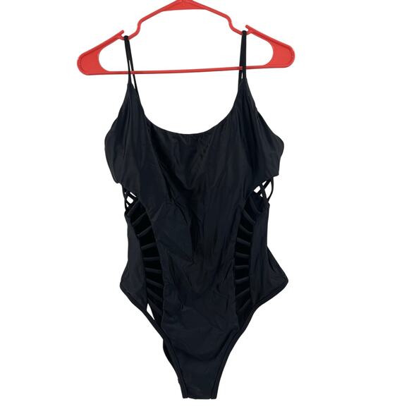 Red Carter Swimsuit Size 10 Mio Splice and Dice NEW Cut Out One Piece Black NWOT - Picture 3 of 16